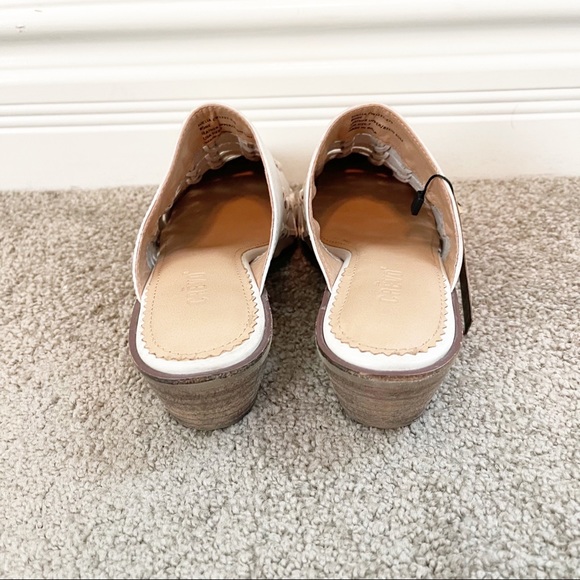 Crevo Women's Luella Mule Leather Block Heel Bone Slip-On 6/6.5NWT - Picture 4 of 8